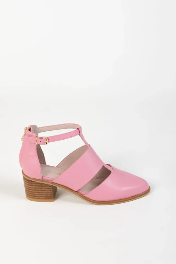 Footwear-ANDREA BIANI EMBER HEEL PINK LEATHER