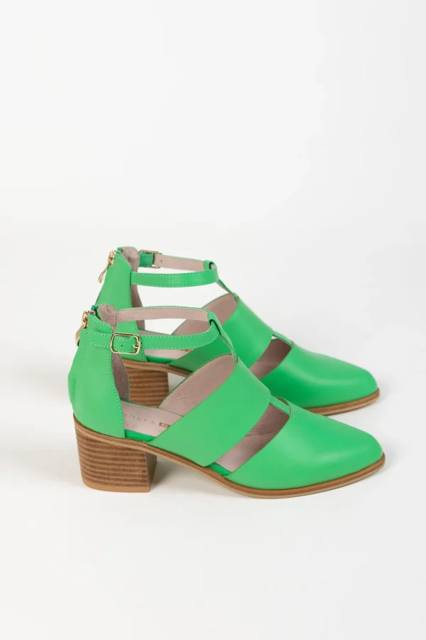 Footwear-ANDREA BIANI EMBER HEEL SPEARMINT LEATHER