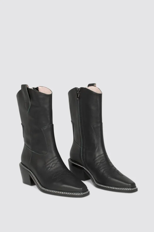 Footwear-ANDREA BIANI FEVER BOOT BLACK LEATHER