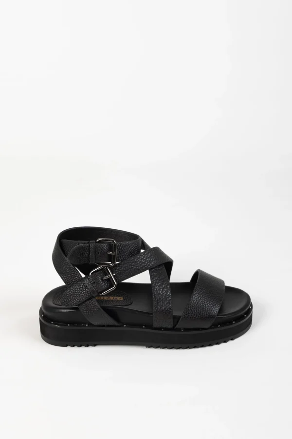 Footwear-ANDREA BIANI GLOBE SANDAL BLACK LEATHER
