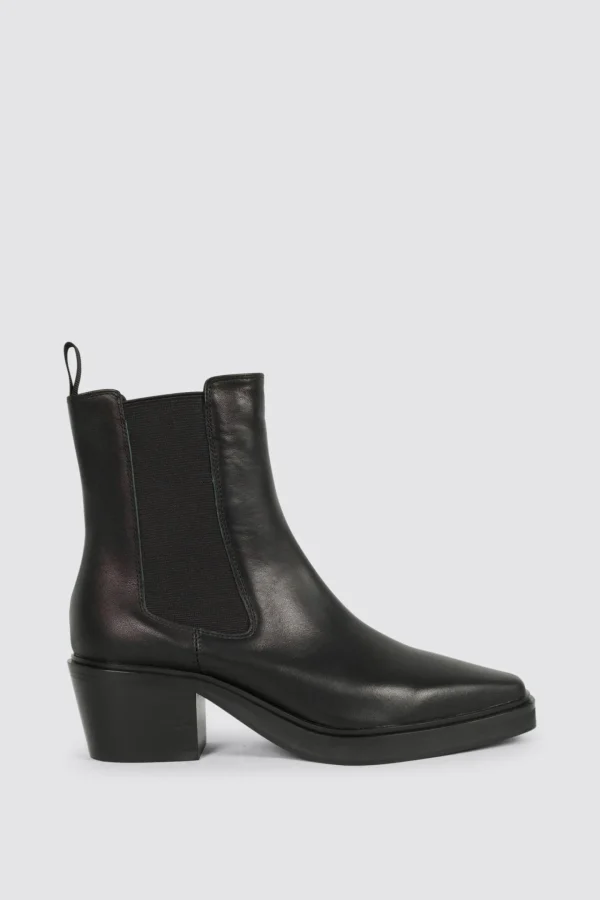 Footwear-ANDREA BIANI HARLEM BOOT BLACK LEATHER