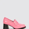 Footwear-ANDREA BIANI HOLLY LOAFER PINK CROC LEATHER