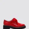 Footwear-ANDREA BIANI HONEY LACE UP FLAT RED PATENT LEATHER