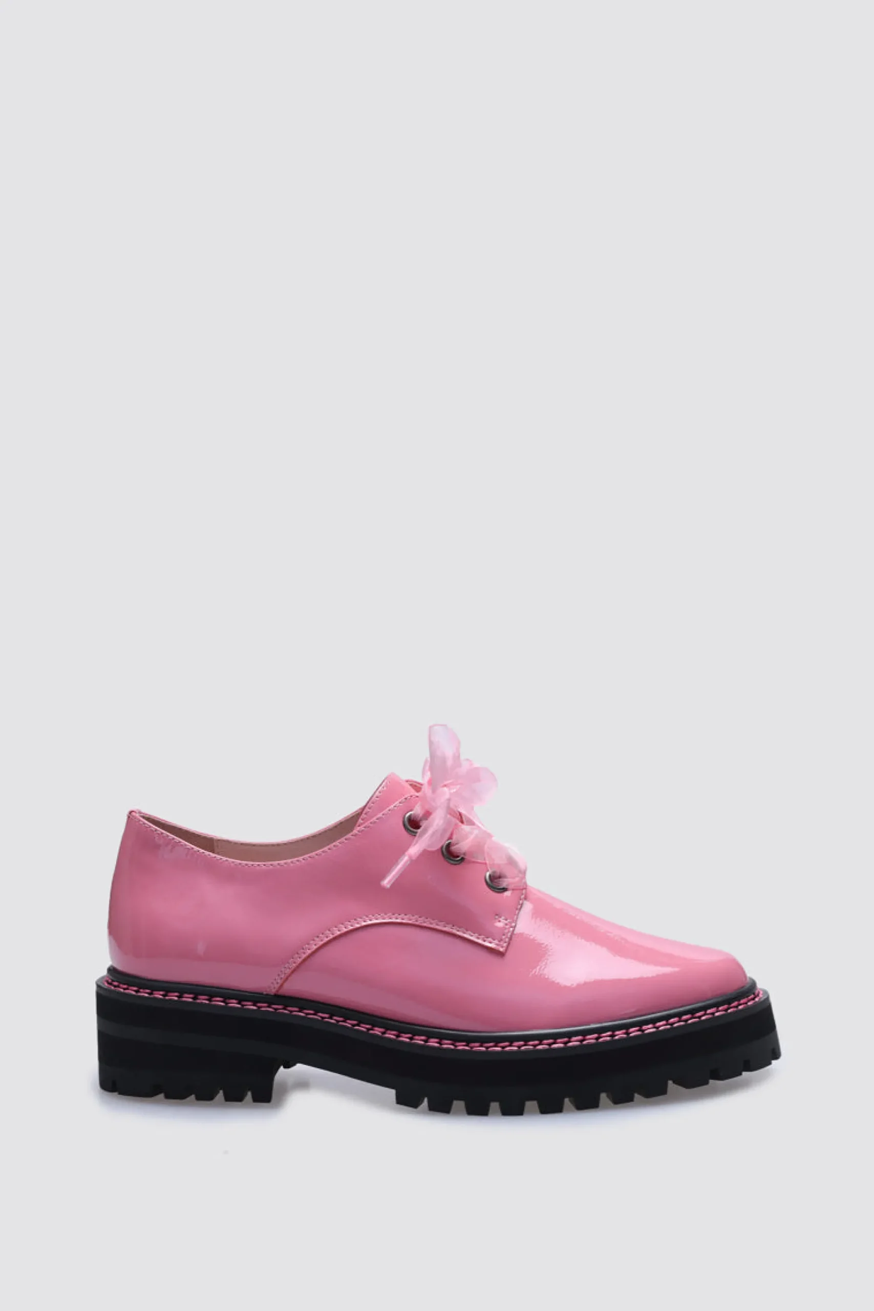 andrea_biani_honey_lace_u_2.webp Footwear-ANDREA BIANI HONEY LACE UP FLAT PINK PATENT LEATHER