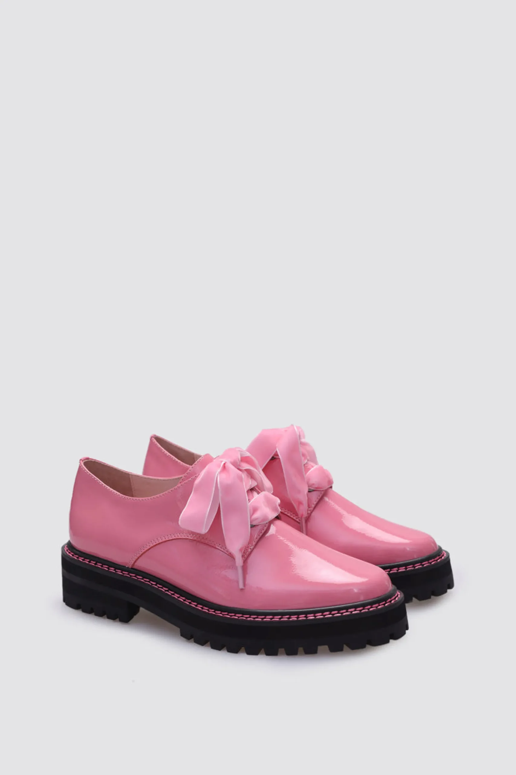 andrea_biani_honey_lace_u_3.webp Footwear-ANDREA BIANI HONEY LACE UP FLAT PINK PATENT LEATHER