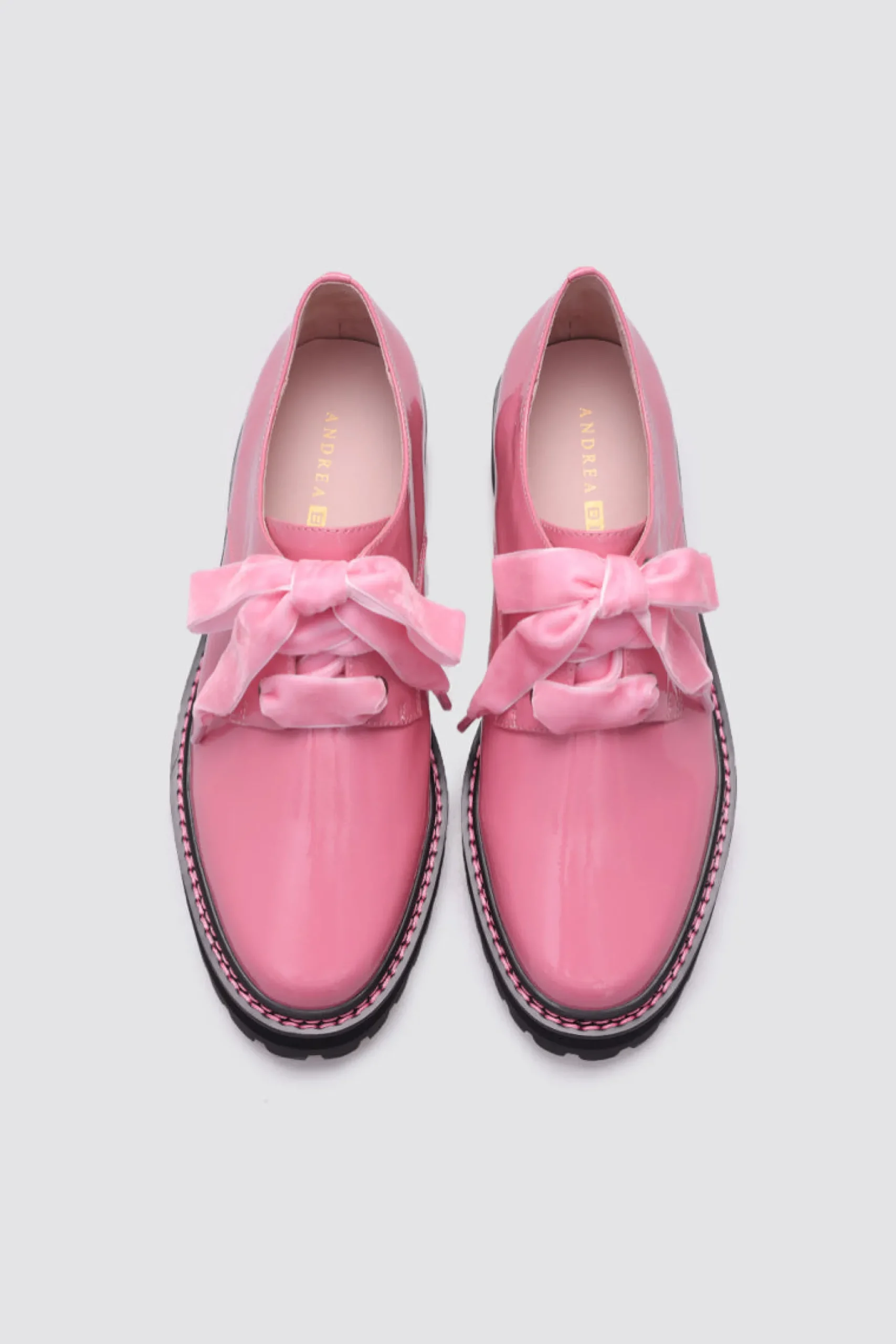 andrea_biani_honey_lace_u_6.webp Footwear-ANDREA BIANI HONEY LACE UP FLAT PINK PATENT LEATHER