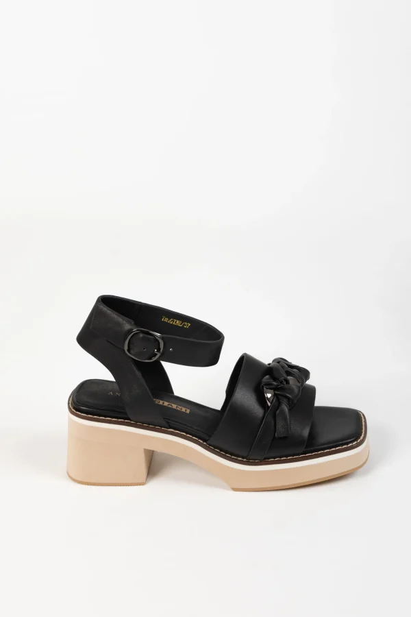 Footwear-ANDREA BIANI IMAGINE SANDAL BLACK LEATHER