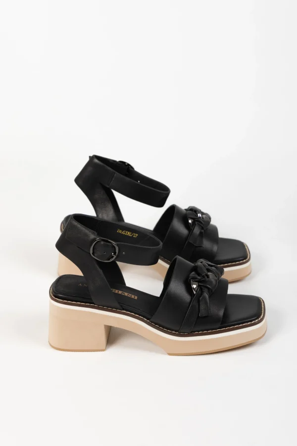 Footwear-ANDREA BIANI IMAGINE SANDAL BLACK LEATHER