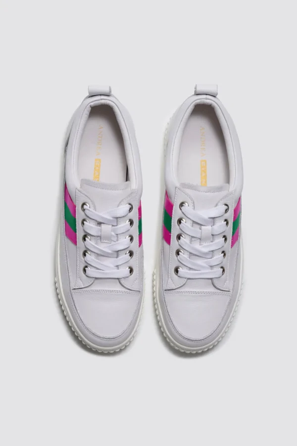 Footwear-ANDREA BIANI INTRIGUE SNEAKER WHITE / PINK