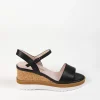 Footwear-ANDREA BIANI IPPY WEDGE BLACK LEATHER