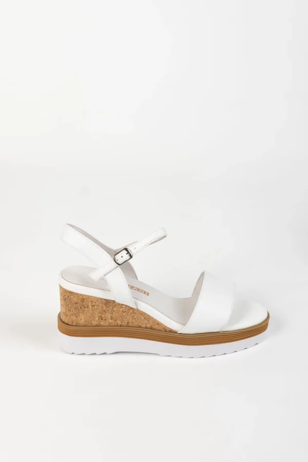 Footwear-ANDREA BIANI IPPY WEDGE WHITE LEATHER