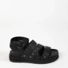 Footwear-ANDREA BIANI ISEE SANDAL BLACK TUMBLE LEATHER