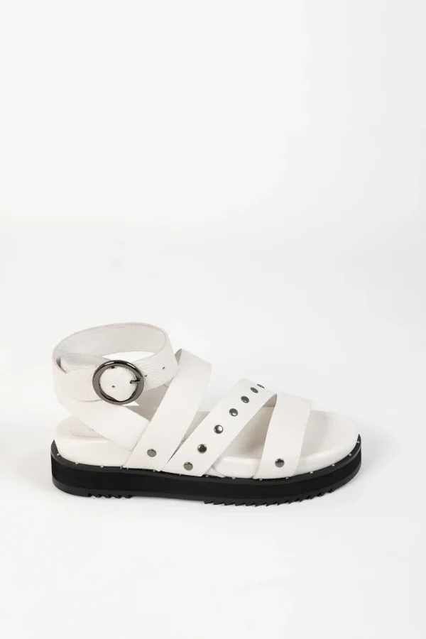 Footwear-ANDREA BIANI ISEE SANDAL WHITE TUMBLE LEATHER