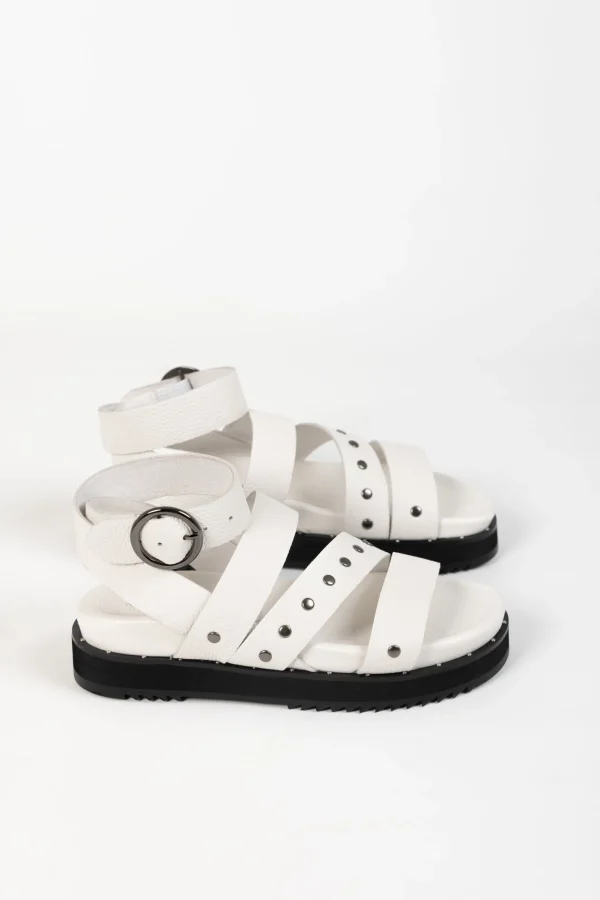 Footwear-ANDREA BIANI ISEE SANDAL WHITE TUMBLE LEATHER