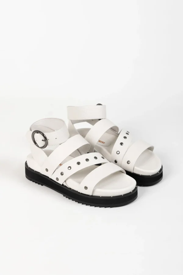 Footwear-ANDREA BIANI ISEE SANDAL WHITE TUMBLE LEATHER