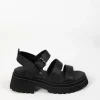 Footwear-ANDREA BIANI IVY SANDAL BLACK TUMBLE LEATHER