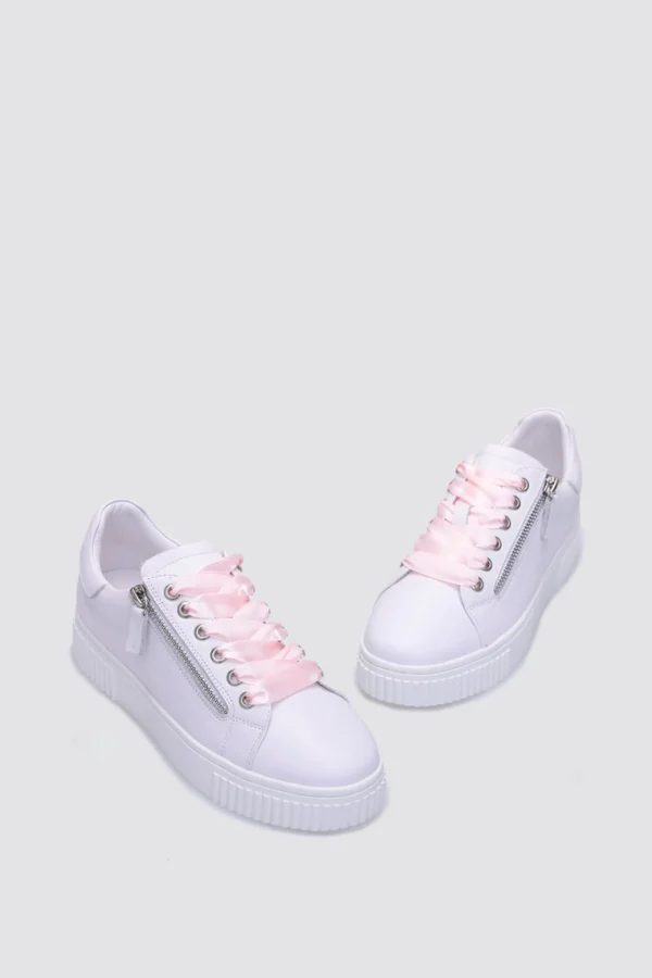 Footwear-ANDREA BIANI JACKIE SNEAKER WHITE LEATHER