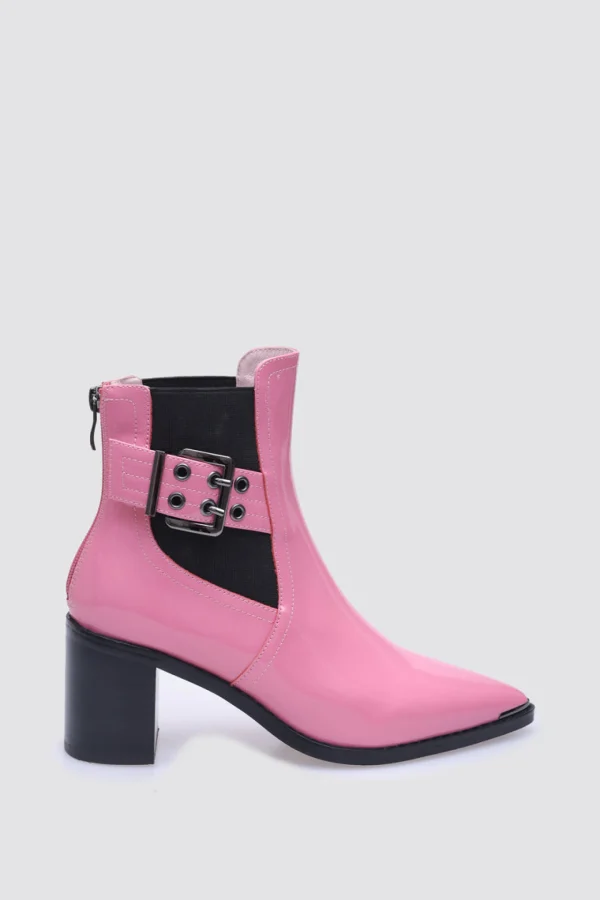Footwear-ANDREA BIANI JOAN ANKLE BOOT PINK PATENT LEATHER