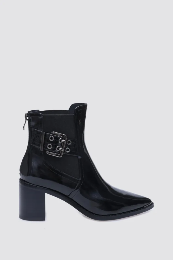 Footwear-ANDREA BIANI JOAN ANKLE BOOT BLACK PATENT LEATHER