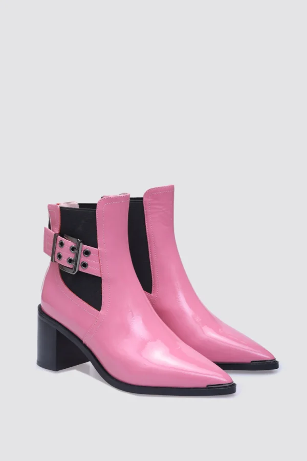 Footwear-ANDREA BIANI JOAN ANKLE BOOT PINK PATENT LEATHER