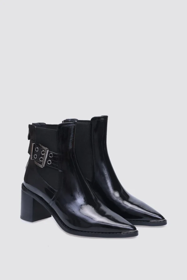 Footwear-ANDREA BIANI JOAN ANKLE BOOT BLACK PATENT LEATHER