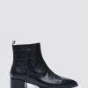 Footwear-ANDREA BIANI JOCELYN ANKLE BOOT BLACK CROC LEATHER