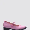 Footwear-ANDREA BIANI JUICY MARYJANE FLAT PINK LEATHER