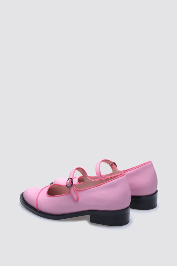 Footwear-ANDREA BIANI JUICY MARYJANE FLAT PINK LEATHER