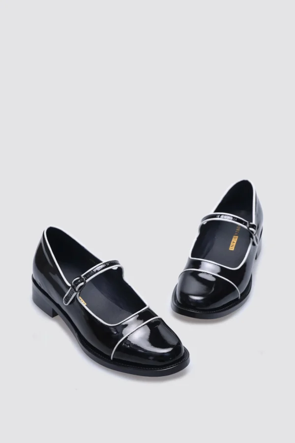 Footwear-ANDREA BIANI JUICY MARYJANE FLAT BLACK PATENT LEATHER