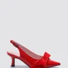 Footwear-ANDREA BIANI JULIA SLINGBLACK HEEL RED PATENT LEATHER