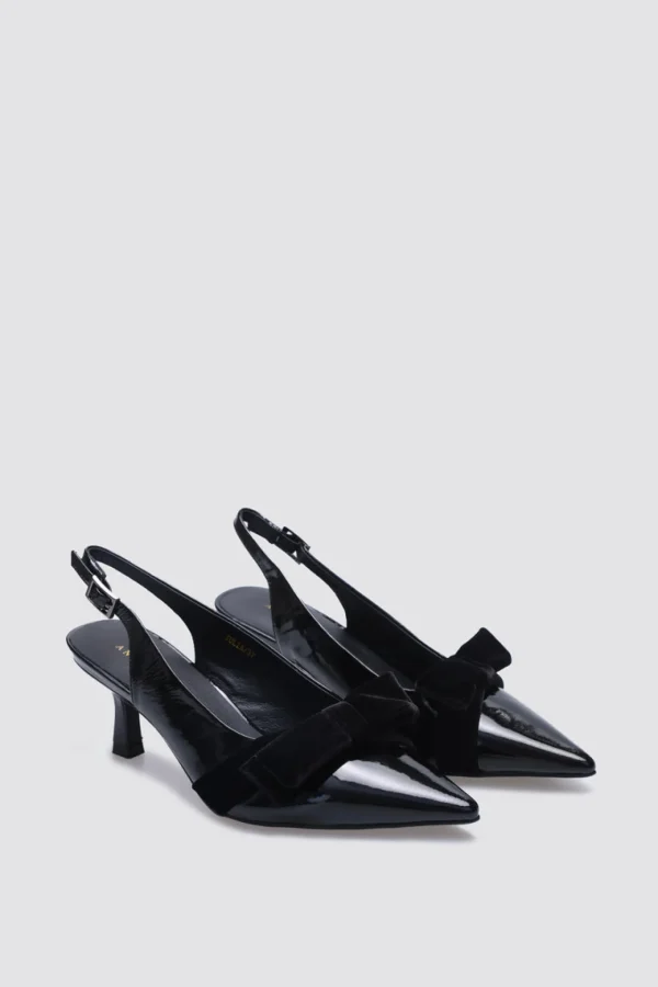 Footwear-ANDREA BIANI JULIA SLINGBLACK HEEL BLACK PATENT LEATHER