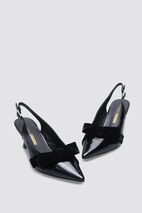 Footwear-ANDREA BIANI JULIA SLINGBLACK HEEL BLACK PATENT LEATHER