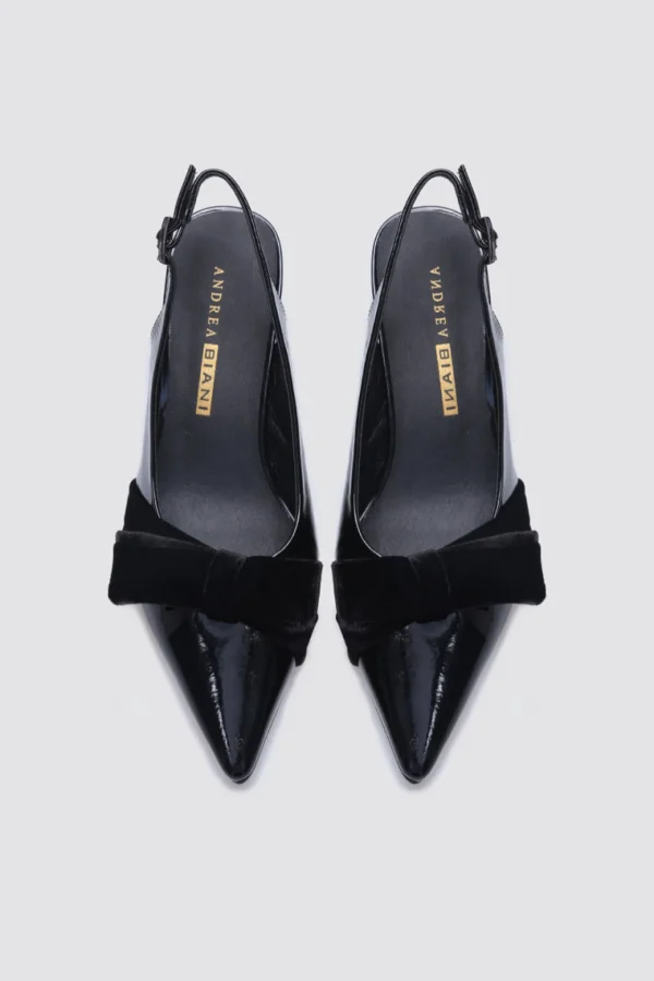 Footwear-ANDREA BIANI JULIA SLINGBLACK HEEL BLACK PATENT LEATHER