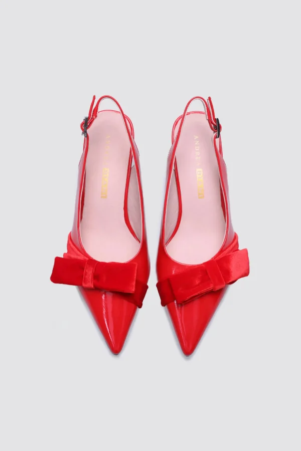 Footwear-ANDREA BIANI JULIA SLINGBLACK HEEL RED PATENT LEATHER