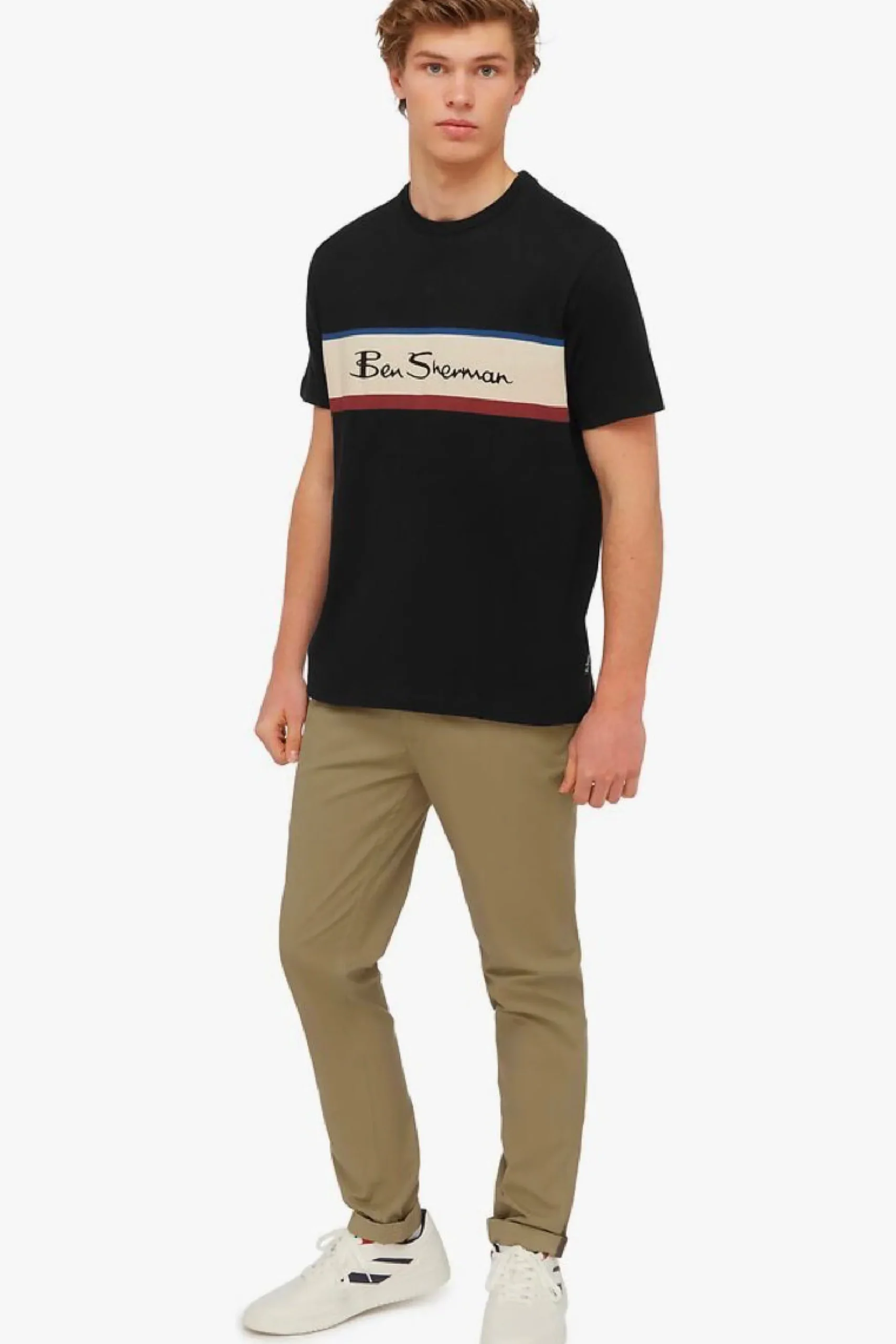 ben_sherman_panel_logo_te_1.webp Tees & Tanks-BEN SHERMAN PANEL LOGO TEE - BLACK