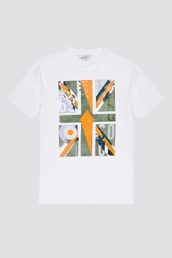 Tees & Tanks-BEN SHERMAN TYOGRAPHY FLAG TEE - WHITE