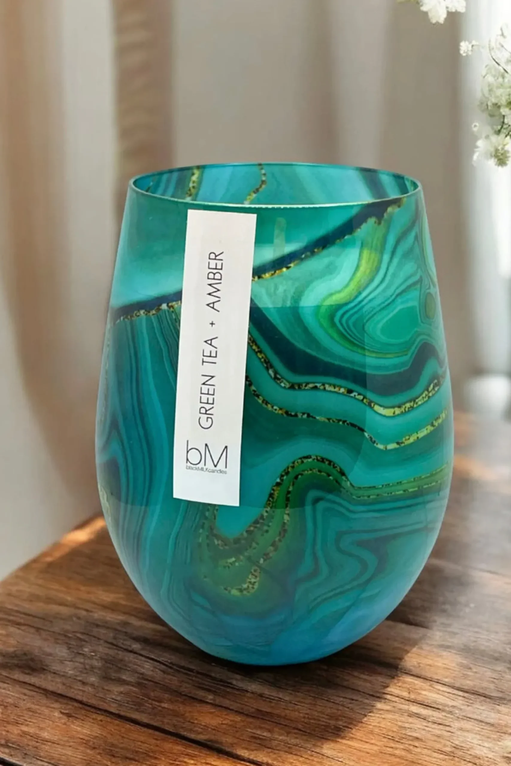 blackmilk_gem_emerald_gre_1.webp Candles & Room Fragrances-BLACKMILK GEM EMERALD GREEN TEA AMBER