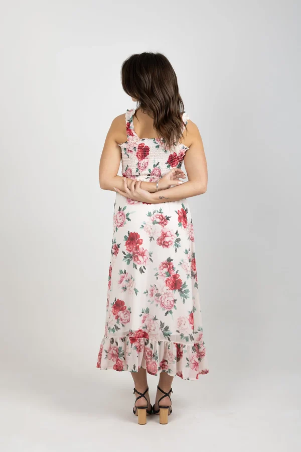 Dresses-BLANK SPACE LABEL CASEY DRESS MY SECRET GARDEN IVORY