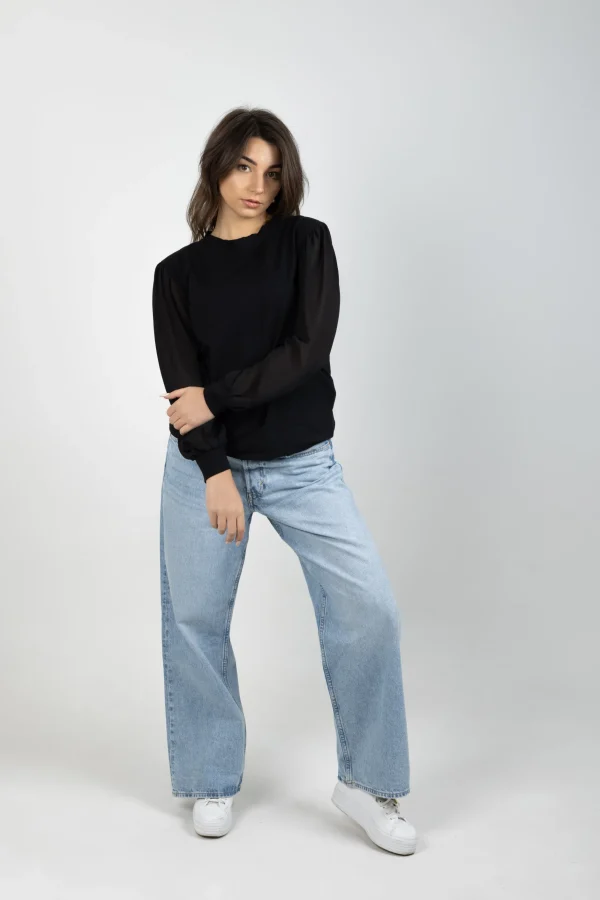 Shirts & Tops-BLANK SPACE LABEL DEMI TOP BLACK