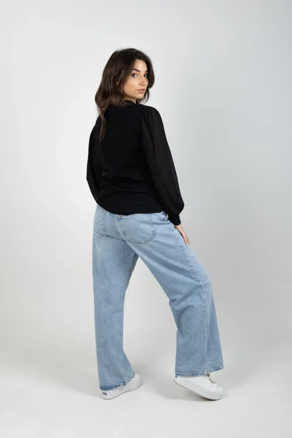 Shirts & Tops-BLANK SPACE LABEL DEMI TOP BLACK