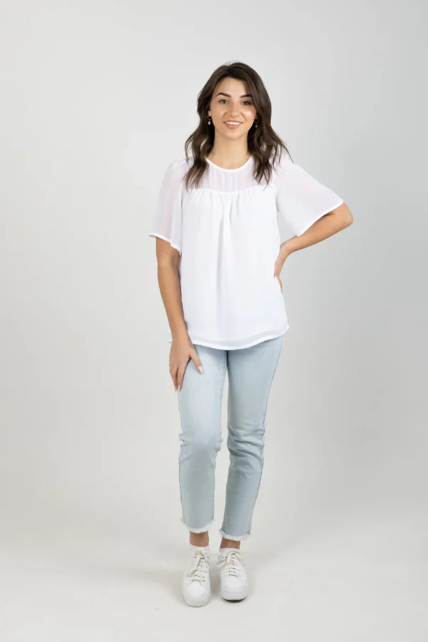 Shirts & Tops-BLANK SPACE LABEL ELLA TOP WHITE