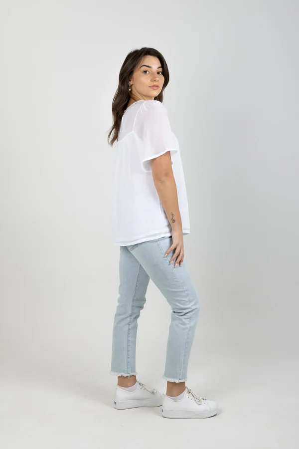Shirts & Tops-BLANK SPACE LABEL ELLA TOP WHITE