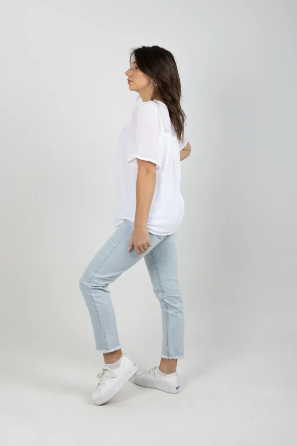 Shirts & Tops-BLANK SPACE LABEL ELLA TOP WHITE