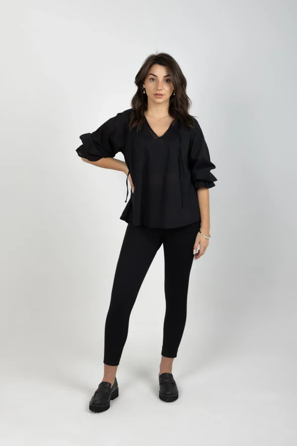 Shirts & Tops-BLANK SPACE LABEL GEORGINA TOP BLACK VOILE