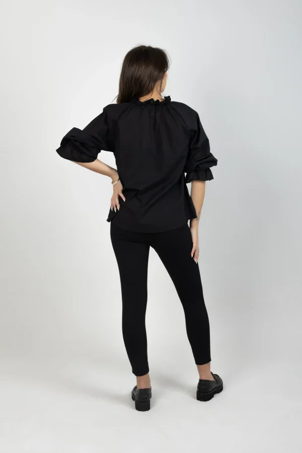 Shirts & Tops-BLANK SPACE LABEL GEORGINA TOP BLACK VOILE