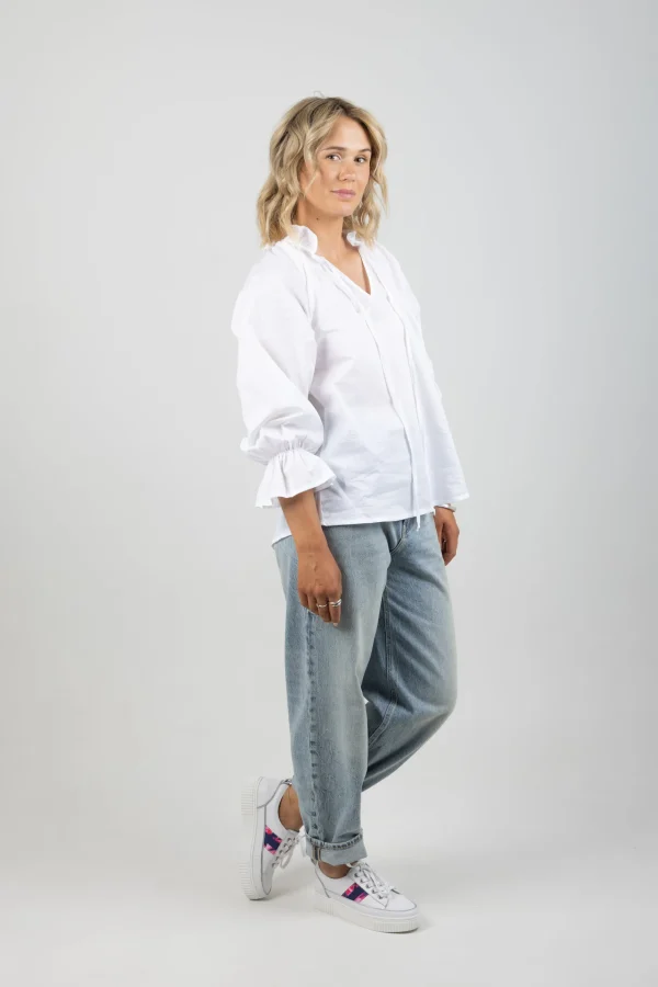 Shirts & Tops-BLANK SPACE LABEL GEORGINA TOP WHITE VOILE