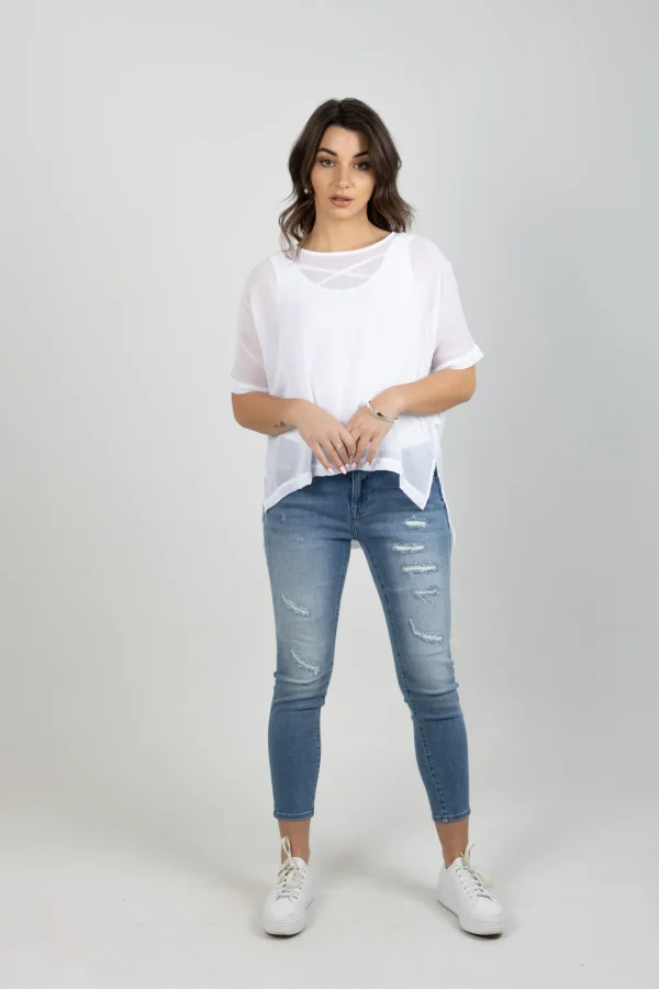 Shirts & Tops-BLANK SPACE LABEL GRACE TEE WHITE