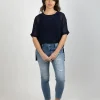 Shirts & Tops-BLANK SPACE LABEL GRACE TEE BLUE NOIR
