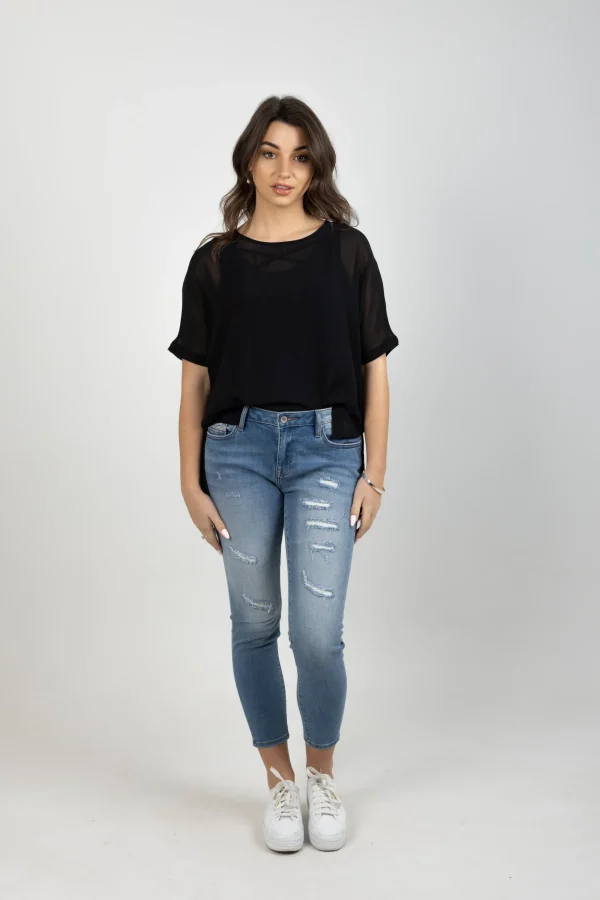 Shirts & Tops-BLANK SPACE LABEL GRACE TEE BLACK