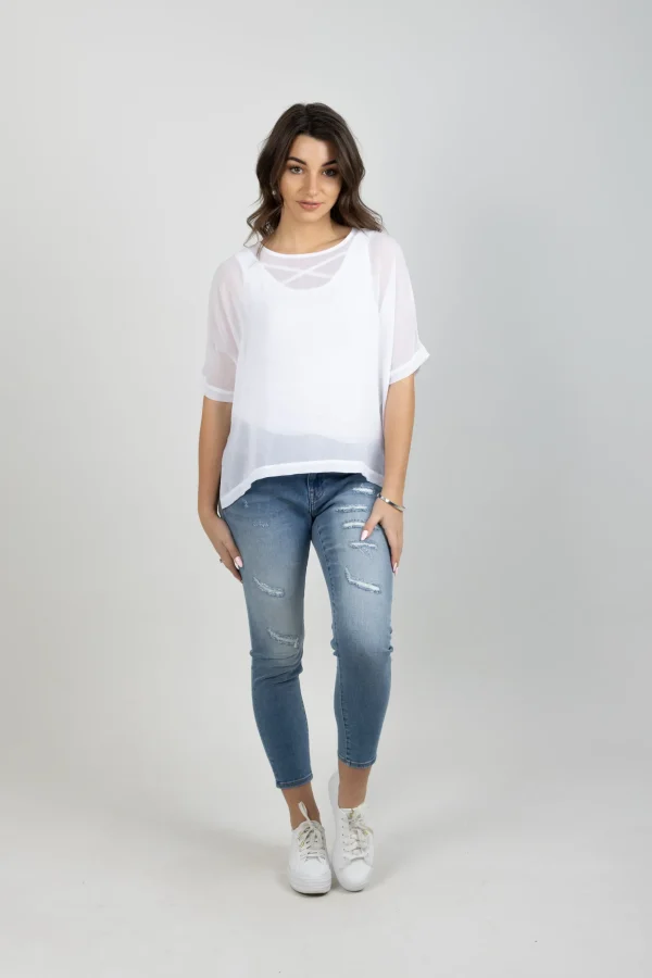 Shirts & Tops-BLANK SPACE LABEL GRACE TEE WHITE